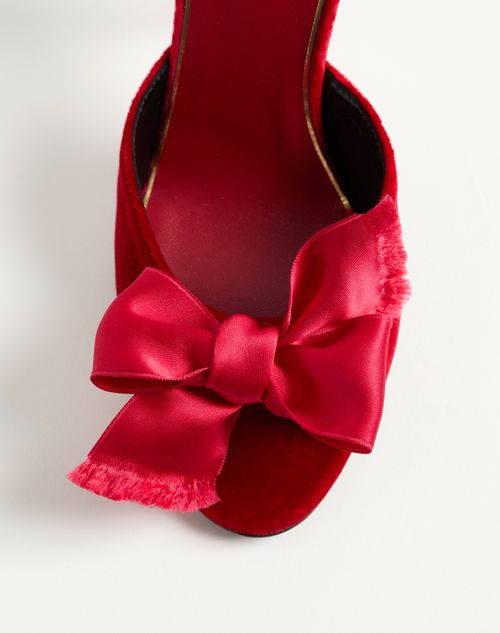 Valentino Garavani - Marie A Velvet Slide Sandal 105mm - Rosso Valentino - Woman - Sandals