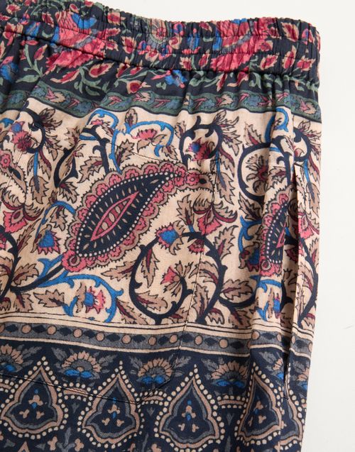 Valentino - Cotton Muslin Bermuda Shorts With Voyage Imaginaire Print And Passementerie Trim - Multicolour - Man - Trousers And Shorts