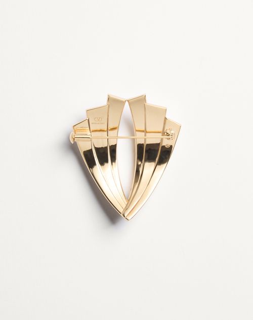 Valentino Garavani - Je Les V Brooch In Metal And Swarovski Crystals®

 - Gold/crystal - Woman - Jewellery