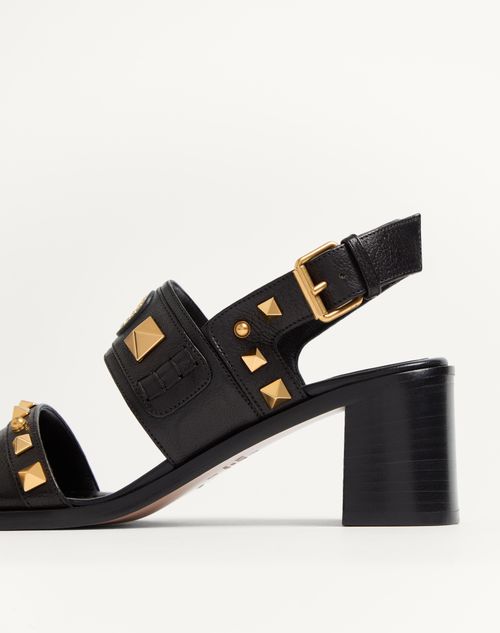 Valentino Garavani - Sandalia Plaster Caster De Cuero De Búfalo Con Tacón De 60 mm - Negro - Mujer - Sandalias