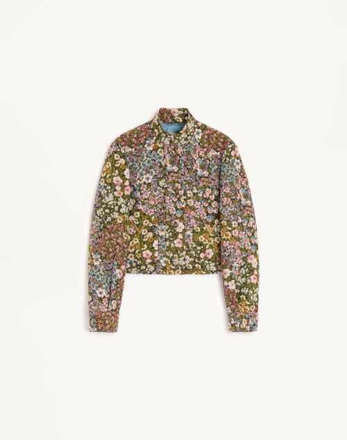 Valentino - Caban In Gobelin Apres L'hiver Fiorellini - Black/multicolour - Woman - Jackets And Blazers