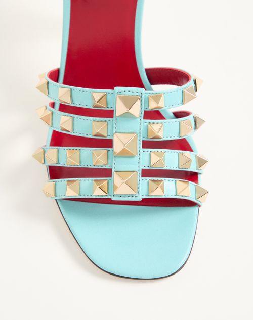 Valentino Garavani - Rockstud Kidskin Sandal 100mm - Azure - Woman - Sandals