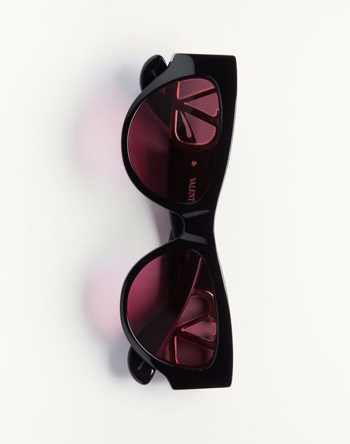 Valentino - Cat-eye Acetate Eyewear - Black/red - Woman - Eyewear