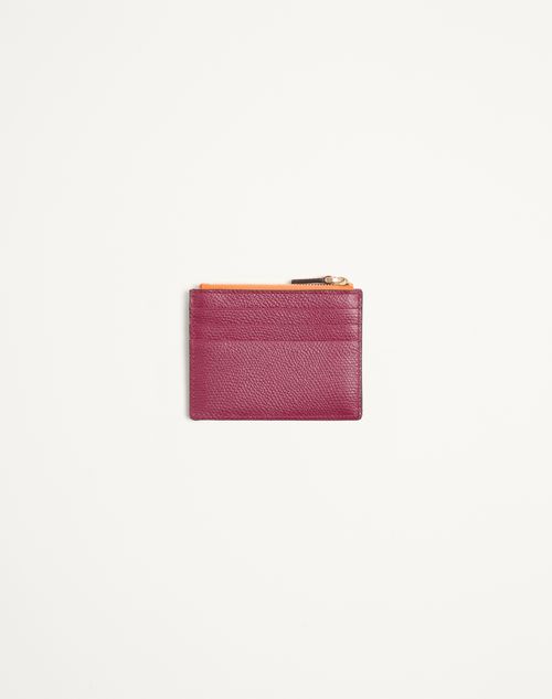 Valentino Garavani - Valentino Garavani Stud-up Coin And Cardholder In Nylon And Grainy Calfskin - Insolent - Man - Wallets And Small Leather Goods