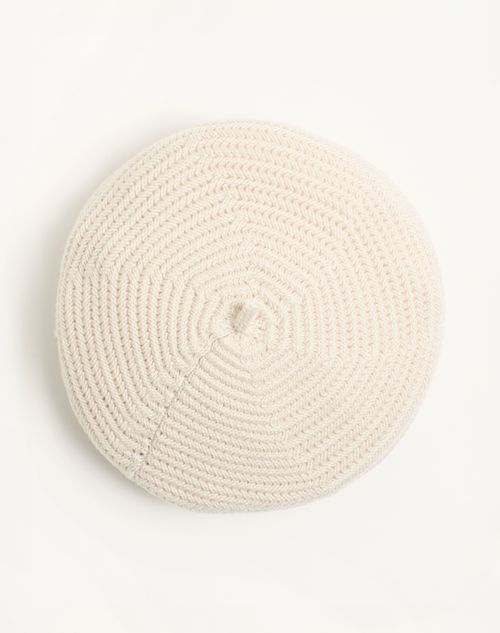 Valentino Garavani - Chez Valentino Knitted Wool Beanie - Butter - Man - Hats And Gloves