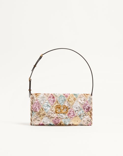Valentino Garavani - Valentino Garavani Devain Small Shoulder Bag With Rhombelle Embroidery. - Multicolour - Woman - Shoulder Bags