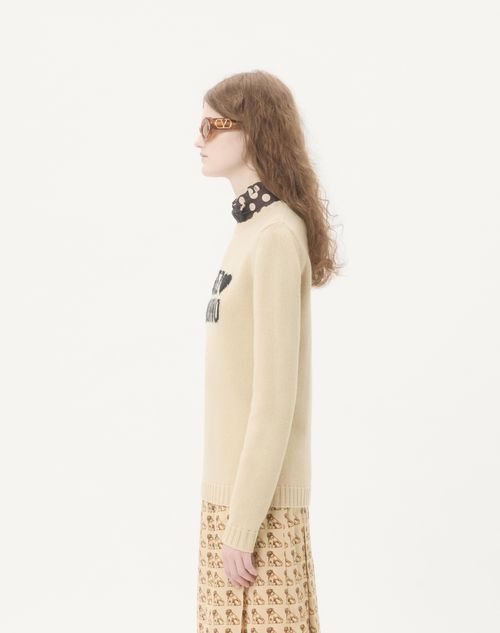 Valentino - Chez Valentino Sweater - Birch/black - Woman - Knitwear