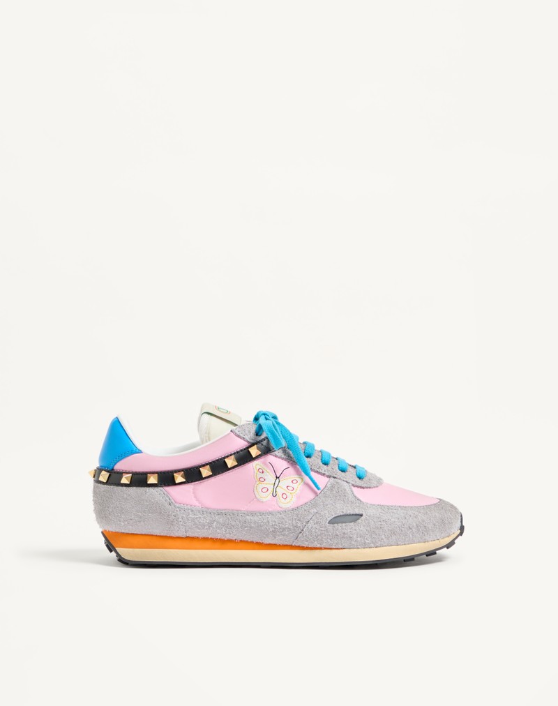 Sneaker Stud Up broderie Butterfly ivoire — Valentino