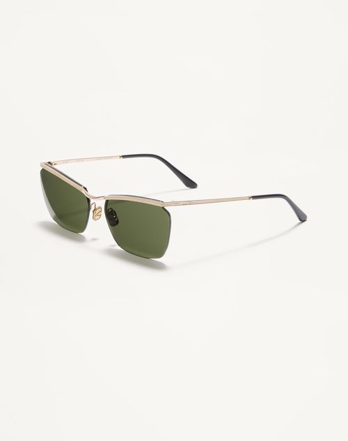 Valentino - Floating Rimless Metal Glasses - Gold/green - Unisex - Eyewear