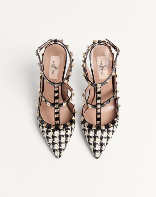 Valentino Garavani - Rockstud Pump In Pied-de-poule Fabric 100mm - Latte/black - Woman - Pumps