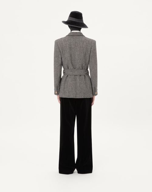 Valentino - Valentino Boutonné Wool Safari Jacket With Belt - Grey - Man - Coats And Blazers