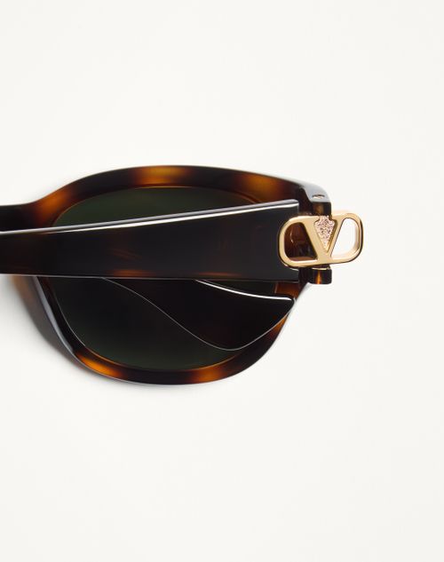 Valentino - レクタンギュラー アセテート アイウェア - ハバナ/グリーン - ユニセックス - アイウェア