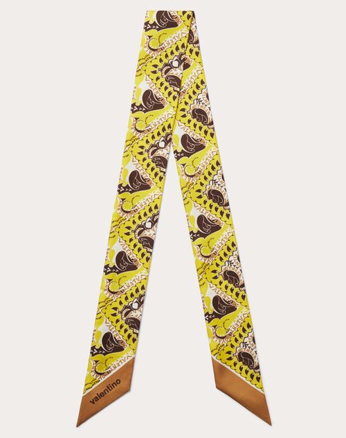 Valentino Garavani - Manifesto Bandana Silk Bandeau Scarf - Yellow/multicolor - Woman - Soft Accessories