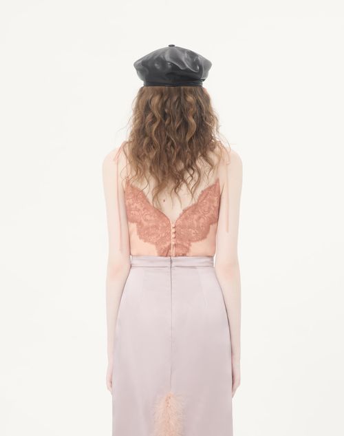 Valentino - Crepe De Chine Top - Lachs - Frau - Blusen & Tops