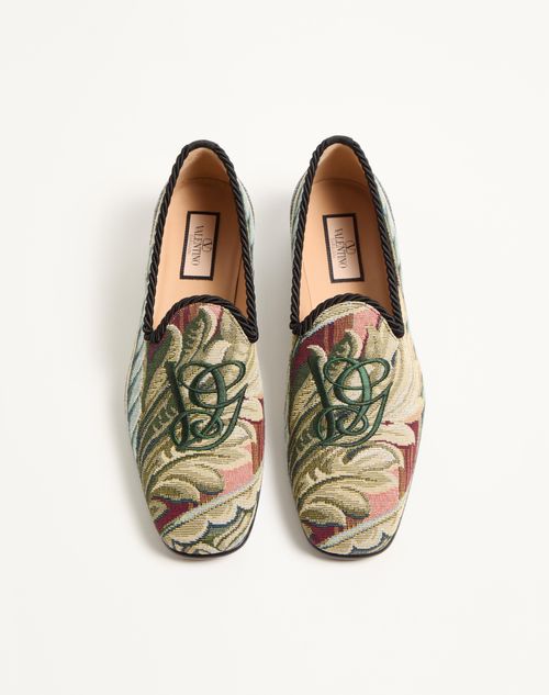 Valentino Garavani - Les Alcôvettes Moccasin In Gobelin Fabric - Multicolor - Man - Loafers And Driver