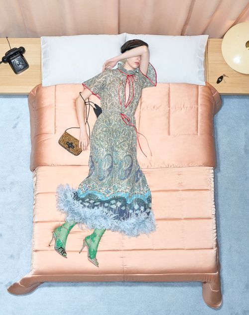 Valentino - Pekin Midi Dress With Voyage Imaginaire Paisle - Multicolor - Woman - Dresses