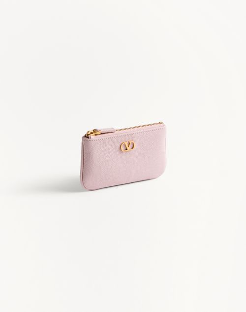 Valentino Garavani - Vlogo Signature Grainy Calfskin Key Ring - Rose Quartz - Woman - Wallets And Small Leather Goods