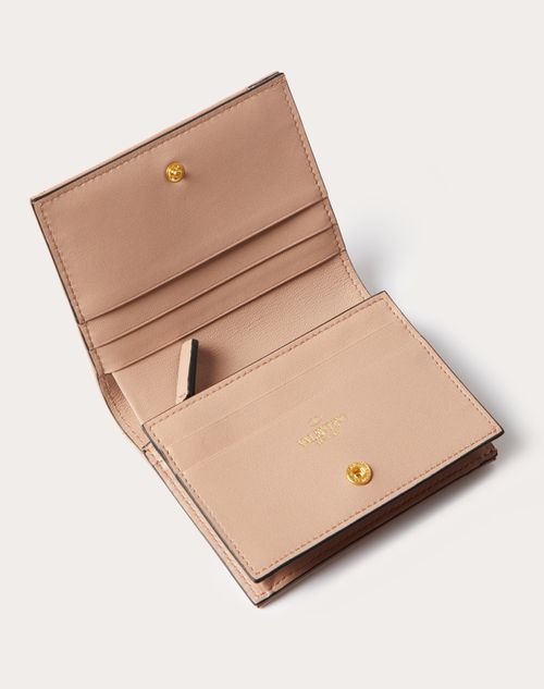 Valentino Garavani - Small Nappa Roman Stud Wallet - Rose Cannelle - Woman - Wallets And Small Leather Goods