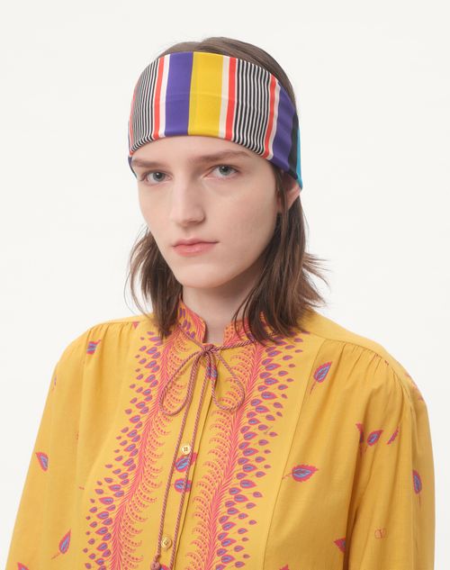 Valentino Garavani - Escape Headband In Cotton And Silk - Multicolour - Woman - Hats And Gloves