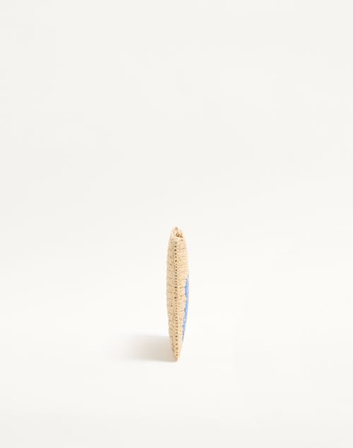 Valentino Garavani - Raffiachat Raffia Clutch With Embroidery - Natural - Woman - Clutches