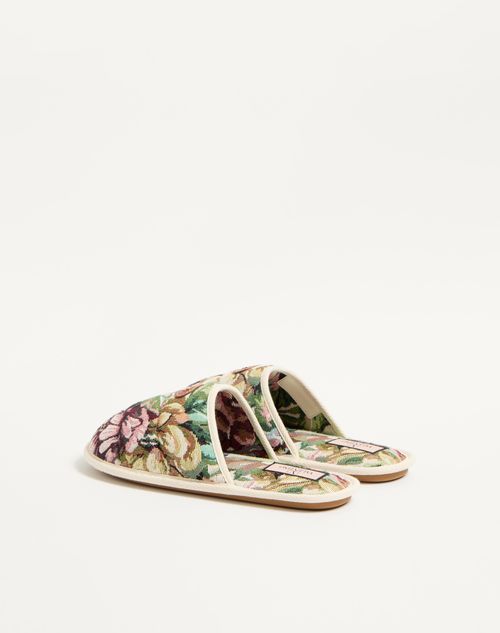 Valentino Garavani - Ta Chambre Slide In Voyage Imaginaire Fabric - Multicolor/ivory - Man - Sandals