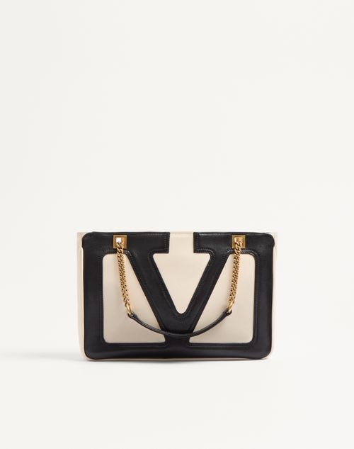 Valentino Garavani Valentino Garavani Viva Superstar Small Nappa Leather Shopping Bag Woman Butter/black Onesize