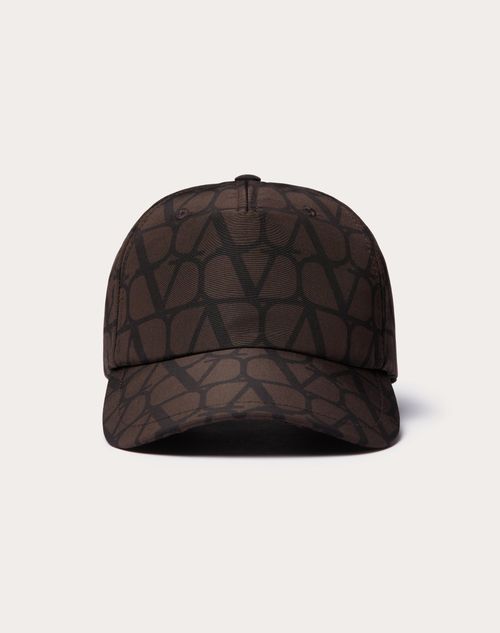 Shop Valentino Garavani Toile Iconographe Baseball Cap In Ebony/black