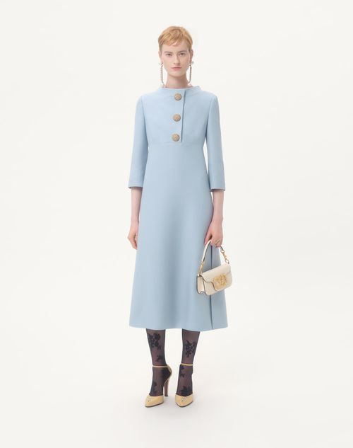 Valentino - Crepe Couture Midi Dress - Pastel Gray - Woman - Dresses