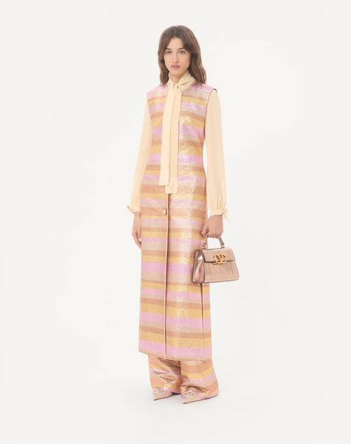 Valentino Garavani - Valentino Garavani Vsling Small Handbag In Laminated Elaphe - Pink - Woman - Top Handle Bags