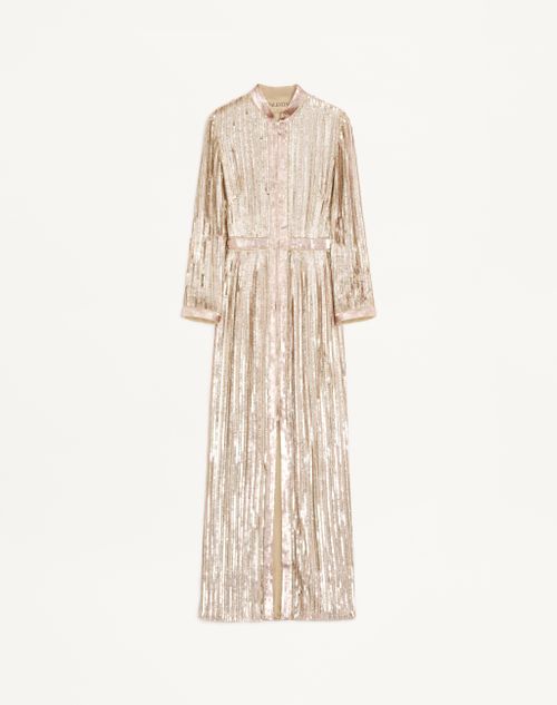 Valentino - Embroidered Chiffon Dress - Silver/pink - Woman - Gowns