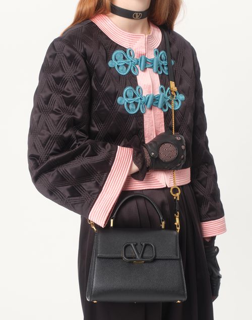 Valentino Garavani - Small Vsling Grainy Calfskin Handbag - Black - Woman - Top Handle Bags