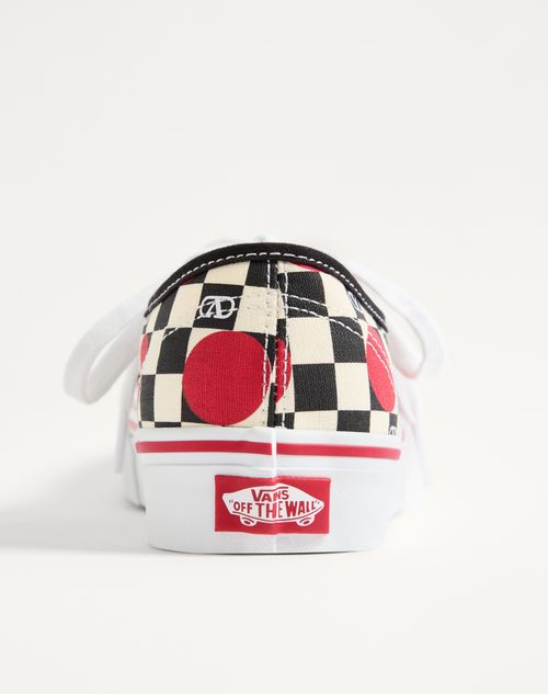 Valentino Garavani - Valentino Garavani And Vans Low-top Trainer In Fabric With Vlogo Checkerboard Print And Polka Dot Detail - Butter/black/rouge Pur - Woman - Sneakers