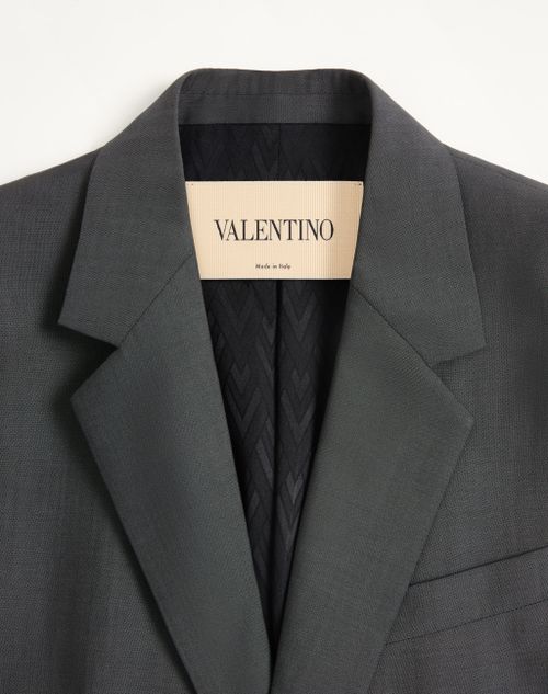 Valentino - Valentino Single-breasted Wool Jacket - Dark Grey - Man - Coats And Blazers
