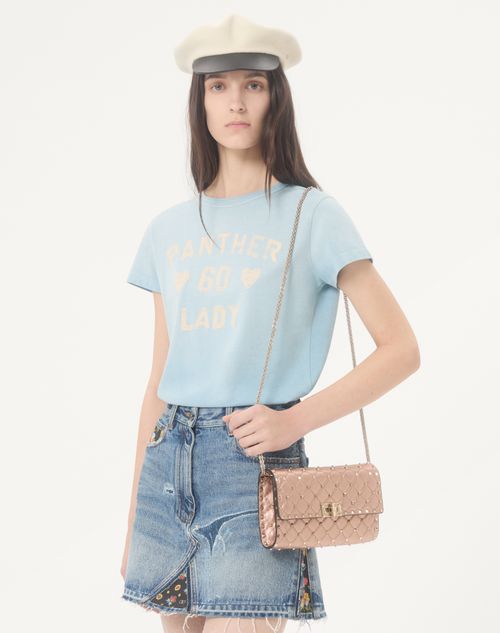 Valentino Garavani - Valentino Garavani Rockstud Spike Shoulder Bag In Laminated Nappa Leather - Rose Cannelle - Woman - Clutches