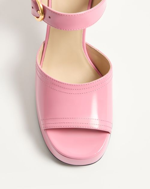 Valentino Garavani - Fawcette Platform Sandal In Polished Calfskin 100mm - Candy Rose - Woman - Sandals