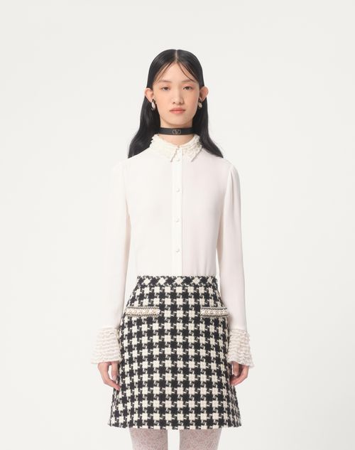 Valentino - Camicia In Georgette - Avorio - Donna - Camicie E Top