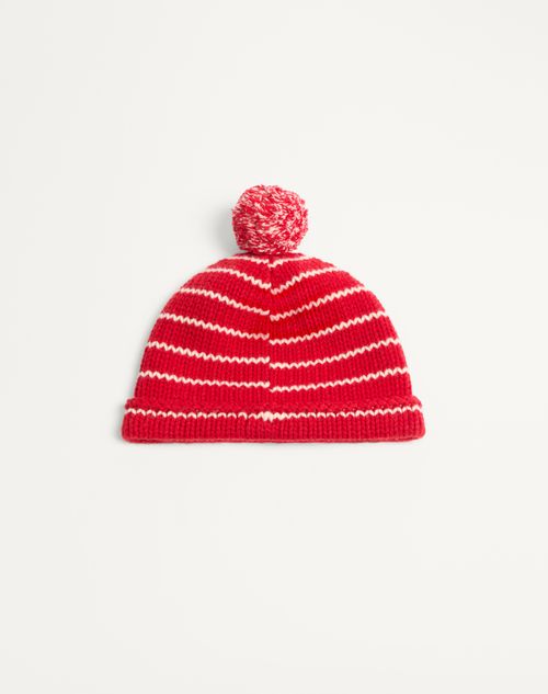 Valentino Garavani - Chez Valentino Knitted Wool Beanie - Pink/butter - Man - Hats And Gloves