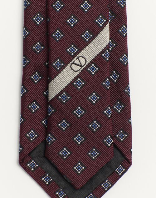 Valentino Garavani - Valentie Micro-check Silk Tie - Maroon - Man - Ties