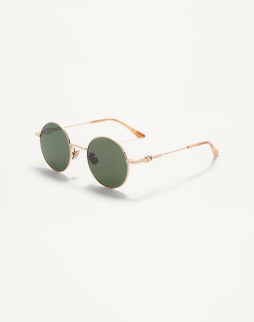 Valentino - Round Metal Frame - Gold/green - Unisex - Eyewear
