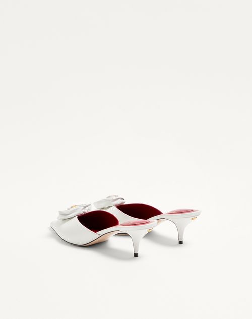 Valentino Garavani - Drip Rose Kidskin Mule With Crystals 55mm - White - Woman - Pumps And Slingbacks