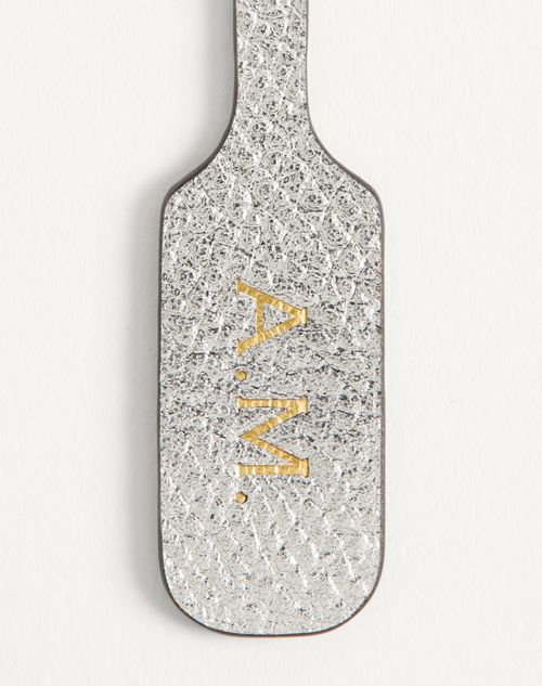 Valentino Garavani - Valentino Garavani Devain Small Shoulder Bag In Laminated Nappa Leather - Silver - Woman - Shoulder Bags