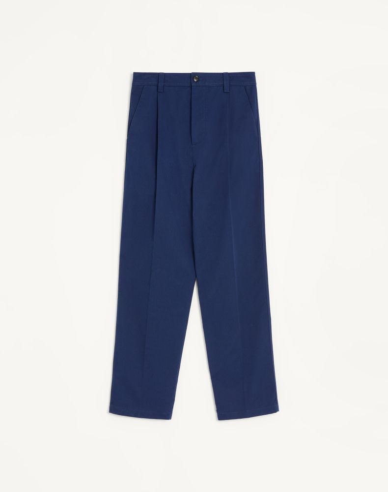 Valentino Men's Cobalt Trousers In Cotton Gabardine Man 56