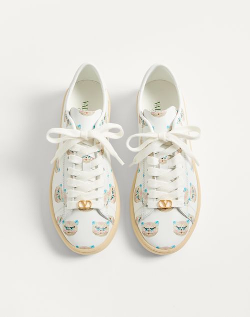 Valentino Garavani - Royco Sneaker In Nappa Calfskin With Le Chat De La Maison Motif - White - Woman - Sneakers