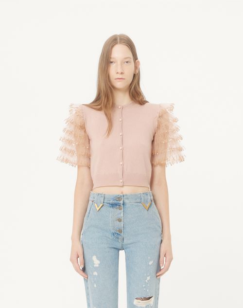 Valentino - Valentino Cashmere Cardigan - Skin - Woman - Knitwear