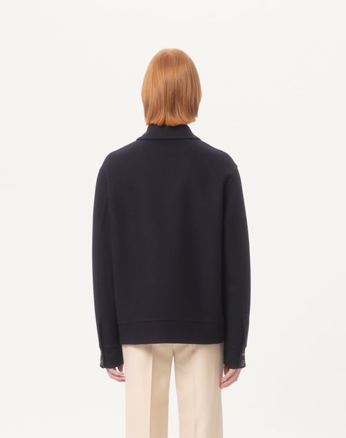 Valentino - Double Wool And Cashmere Bomber Jacket - Night - Man - Outerwear