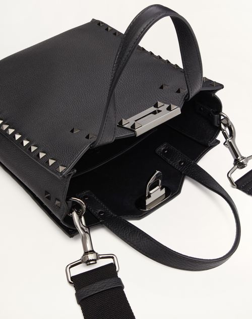 Valentino Garavani - ロックスタッズ グレインカーフスキン スモール トート - ブラック - メンズ - トート