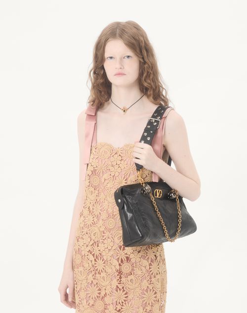 Valentino - Short Guipure Dress With Fleur A Jours Flower Mix - Beige - Woman - Dresses