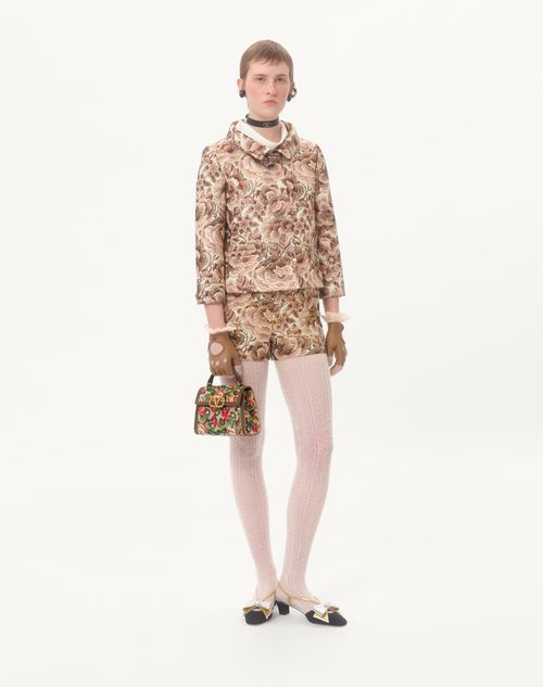 Valentino Garavani - Valentino Garavani Vsling Mini Embroidered Handbag With Jewel Logo - Natural/multicolor - Woman - Top Handle Bags
