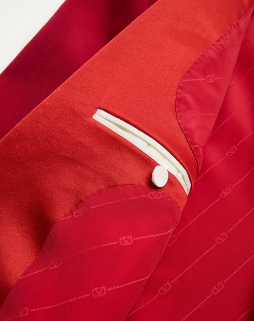 Valentino - Double-breasted Grain De Poudre Wool Jacket - Cherry Red - Man - Coats And Blazers