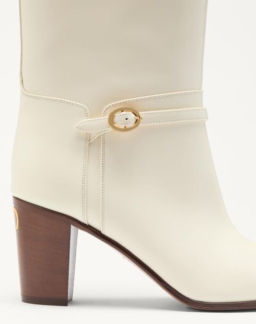 Valentino Garavani - Pattie Calfskin Boot 75mm - Ivory - Woman - Boots